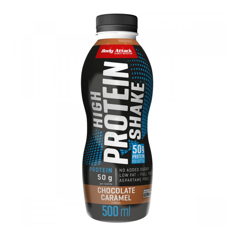 Body Attack High Protein Shake 500 ml 10 Pc in Box - Choco Caramel