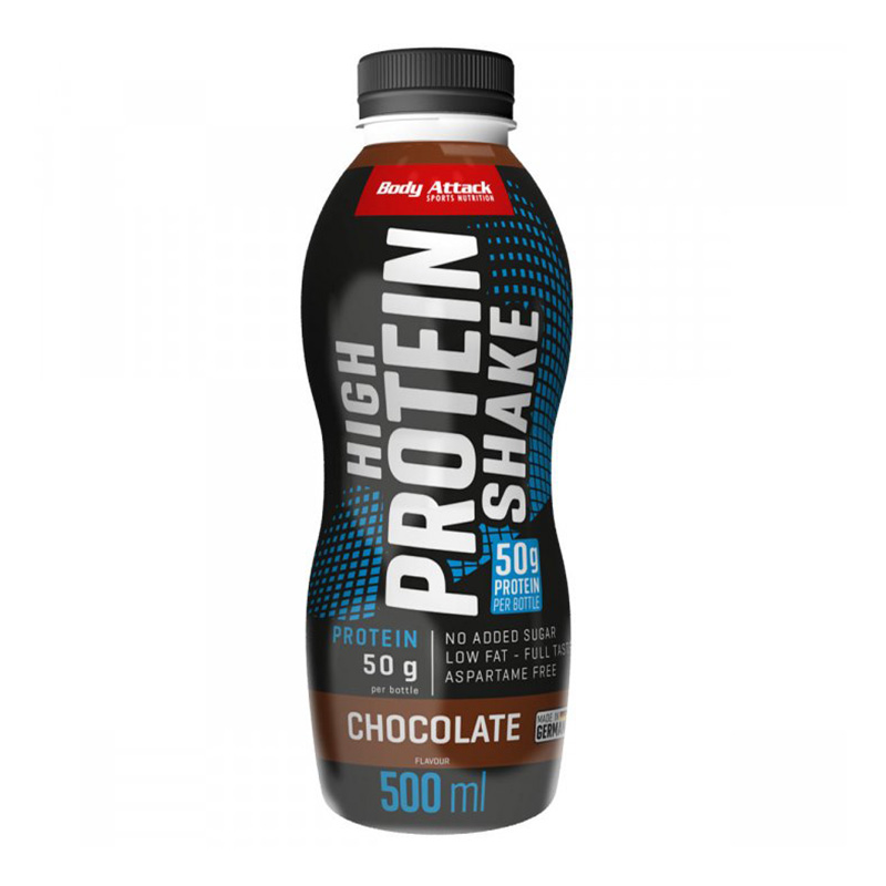 Body Attack High Protein Shake 500 ml 10 Pc in Box - Chocolate Best Price in UAE