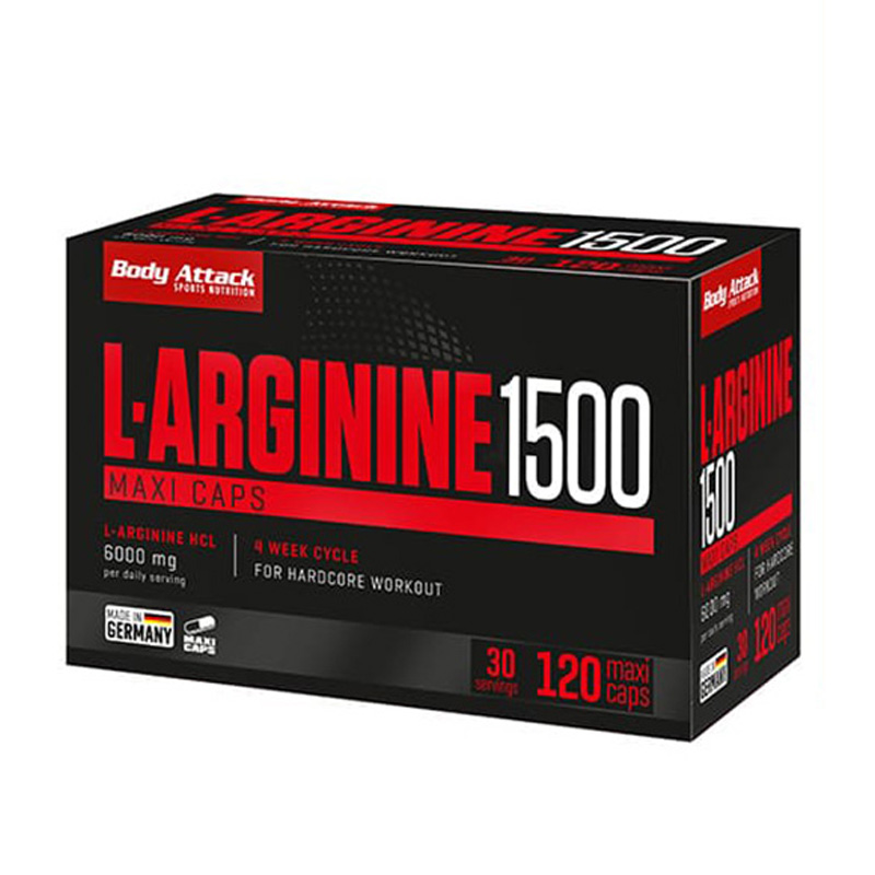 Body Attack L-Arginine 1500 120 Maxi Caps Best Price in UAE 