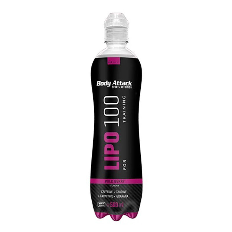 Body Attack Lipo 100 Drink 500 ml 10 Pcs in Box - Wild Berry Best Price in UAE