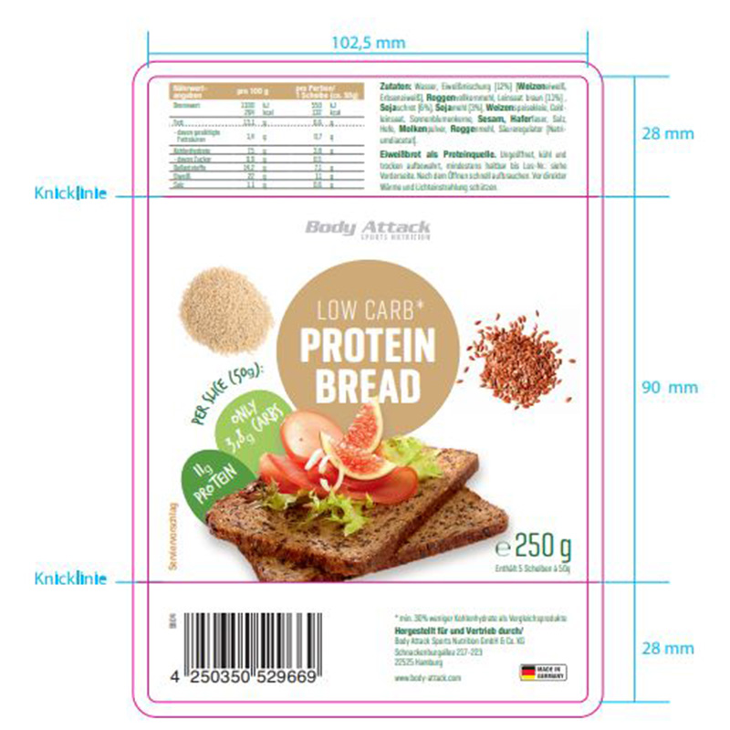 Body Attack Low Carb Protein Bread 1x9 Best Price in Dubai