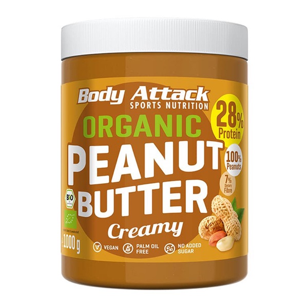 Body Attack Organic Peanut Butter 1000 g