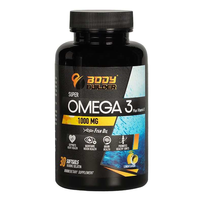 Body Builder Super Omega 3 +Vitamin D 30 Softgels-1000 mg