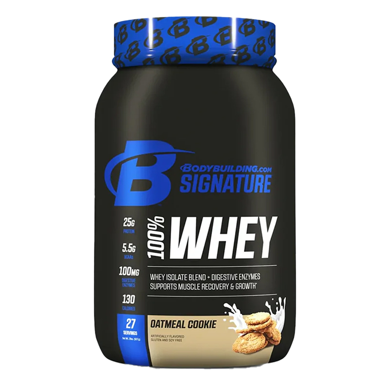 BodyBuilding Signature 100% Whey Protein Powder 2 lb - Oatmeal Cookie