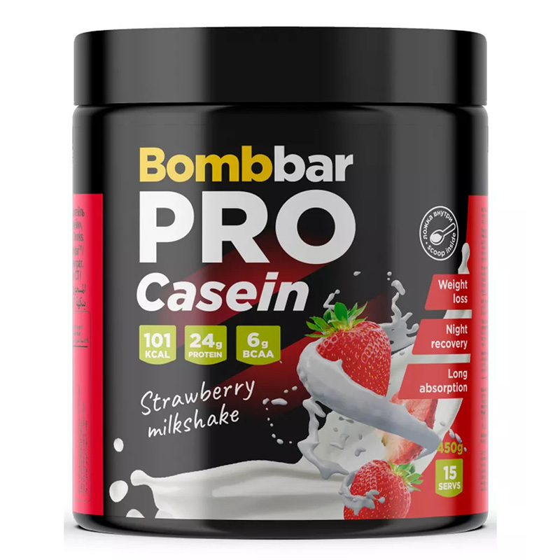 Bombbar Casein Protein Pro 450 G - Strawberry Milkshake