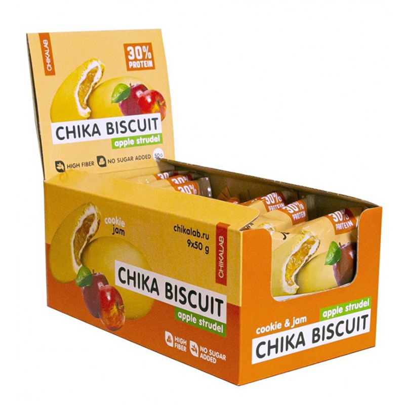 Bombbar Chika Protein Biscuits Apple Strudle Box 1x9 Best Price in UAE