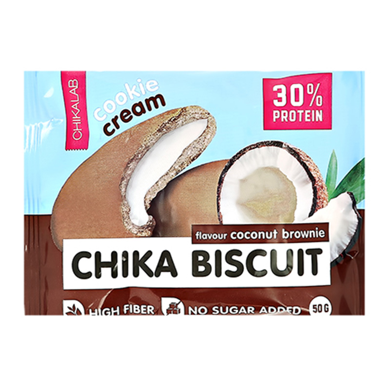 Bombbar Chika Protein Biscuits Coconut Brownie Box 1x9