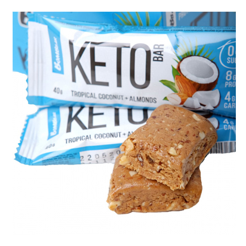Bombbar Keto Bars 40 G 12 Pcs in Box - Tropical Coconut with Almond Best Price in Dubai
