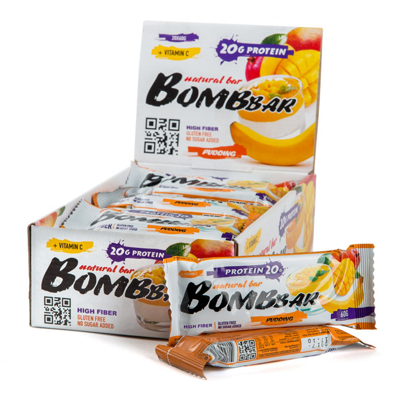 Bombbar Protein Bar 20 Bars in a Box 60g Mango Pudding
