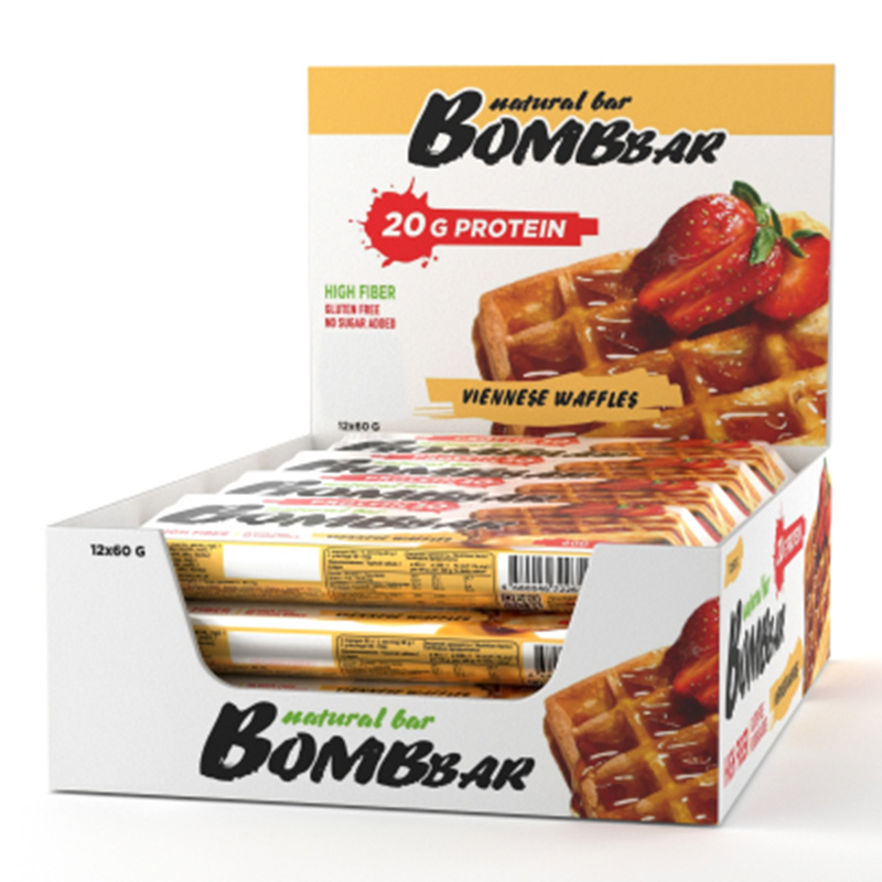 Bombbar Protein Bar 60 G 12 Pcs in Box - Viennese waffles