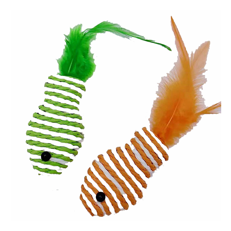 Boxoon Fake Feather Colorful Kitten Toy - Green N Orange Best Price in UAE