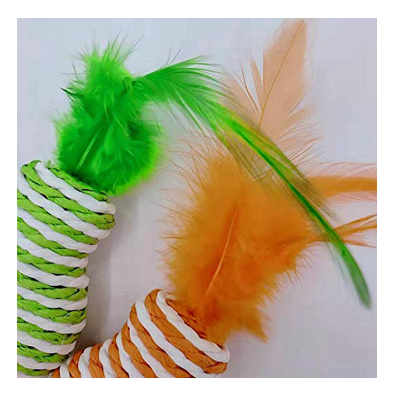 Boxoon Fake Feather Colorful Kitten Toy - Green N Orange Best Price in Dubai