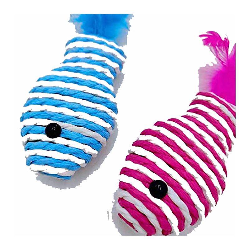 Boxoon Fake Feather Colorful Kitten Toy - Pink N Blue Best Price in UAE