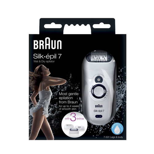 Braun Silk Epil Series 7 Wet and Dry Epilator with 3 Extras