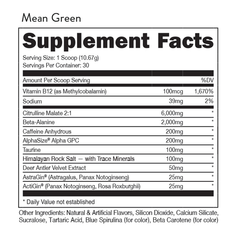 Bucked Up Pre-Workout Mean Green 30 Serving Best Price in Dubai