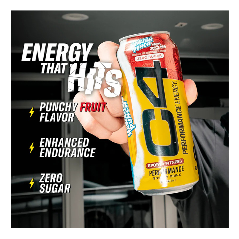 C4 Performance Energy Carbonated Drink16 oz 12 Pcs in Box - Hawaiian Punch Fruit Juicy Best Price in Abu Dhabi