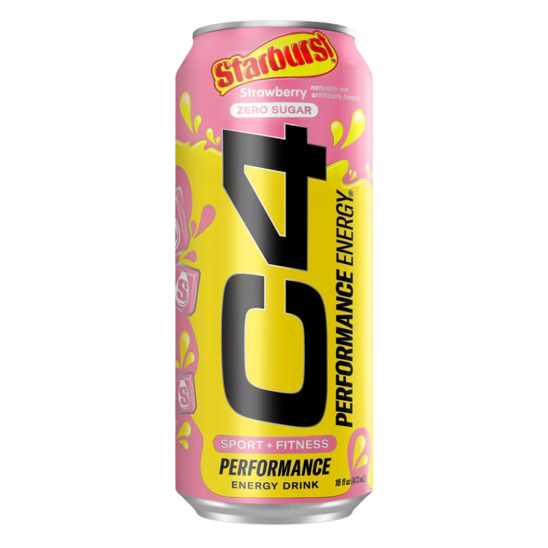 C4 Performance Energy Carbonated Drink16 oz 12 Pcs in Box - Starburst Strawberry