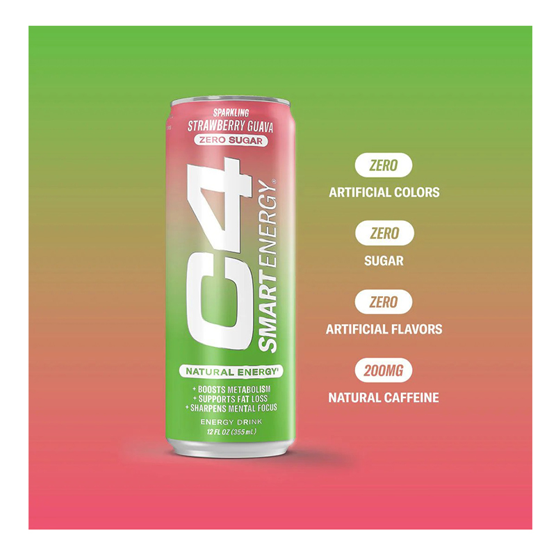 C4 Smart Energy Drink 12oz 12 Pcs in Box - Strawberry Guava Best Price in Abu Dhabi