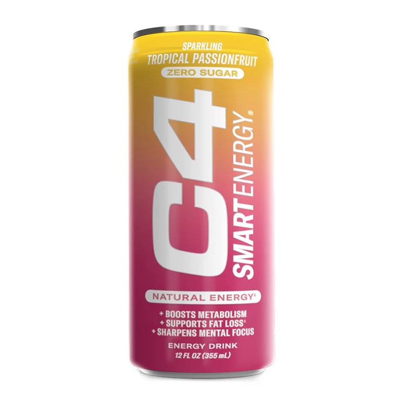 C4 Smart Energy Drink 12oz 12 Pcs in Box - Tropical Passionfruit