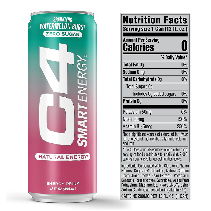 C4 Smart Energy Drink 12oz 12 Pcs in Box - Watermelon Burst Best Price in Dubai