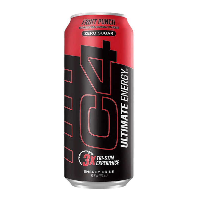 C4 Ultimate Energy Carbonated Drink 12oz 12 pcs in Box - Fruit Punch Best Price in UAE