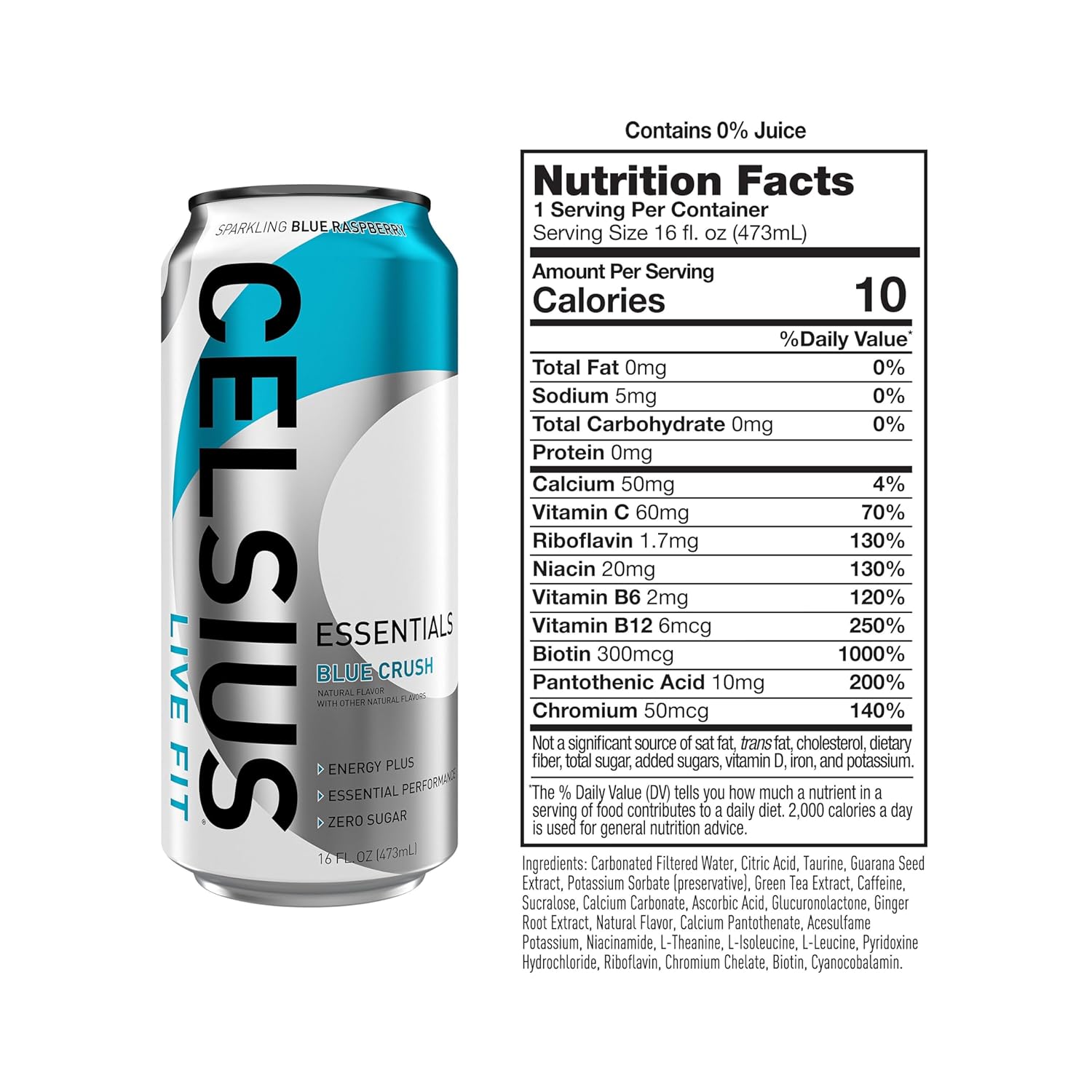 Celsius Essentials RTD 16 Fl Oz 1x12 Packs - Blue Crush Best Price in UAE Best Price in Abu Dhabi