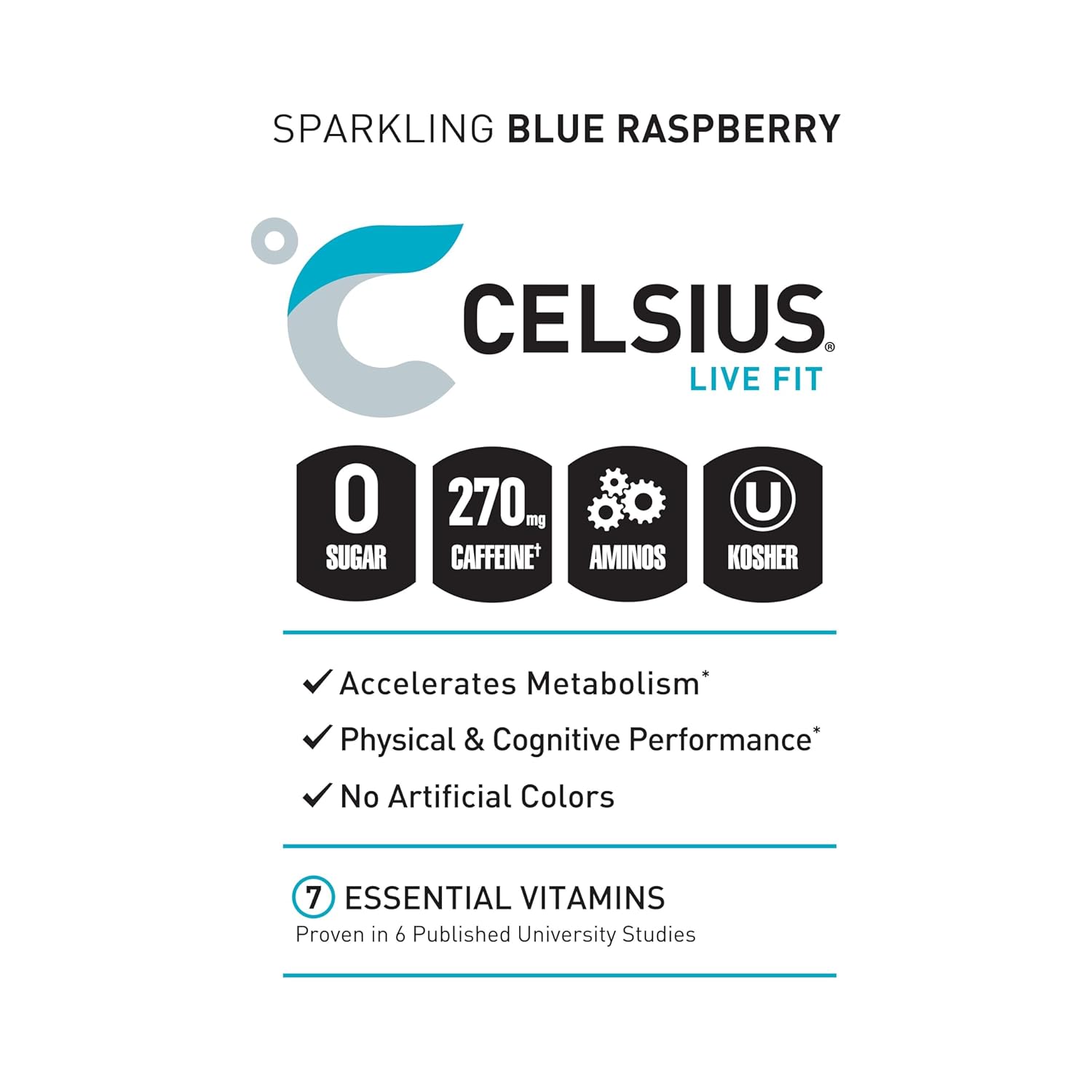 Celsius Essentials RTD 16 Fl Oz 1x12 Packs - Blue Crush Best Price in UAE Best Price in Al Ain