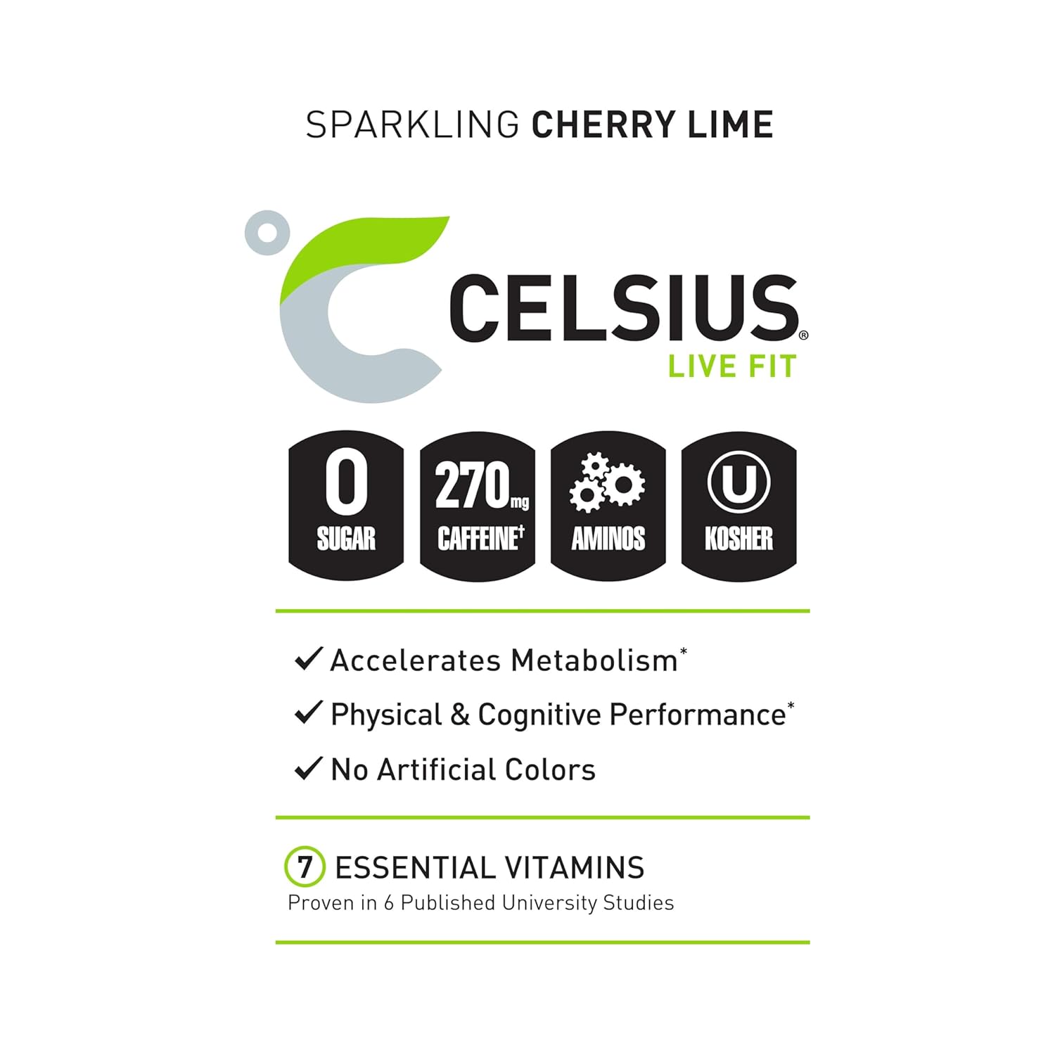 Celsius Essentials RTD 16 Fl Oz 1x12 Packs - Cherry Limeade Best Price in Al Ain