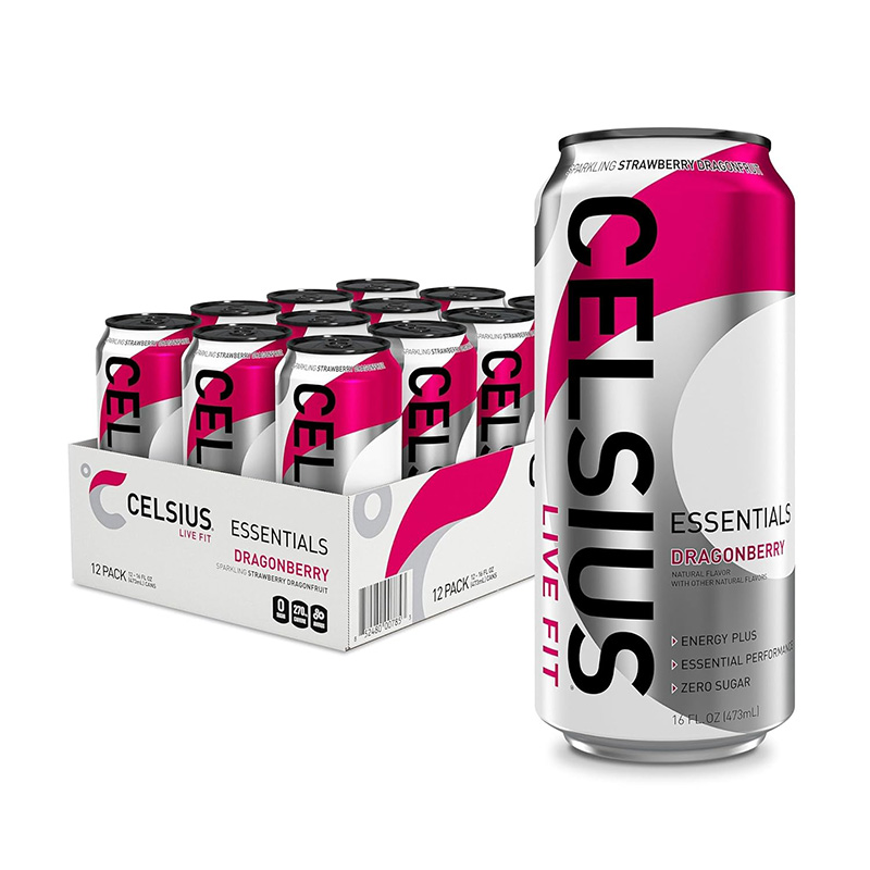 Celsius Essentials RTD 16 Fl Oz 1x12 Packs - Dragonberry