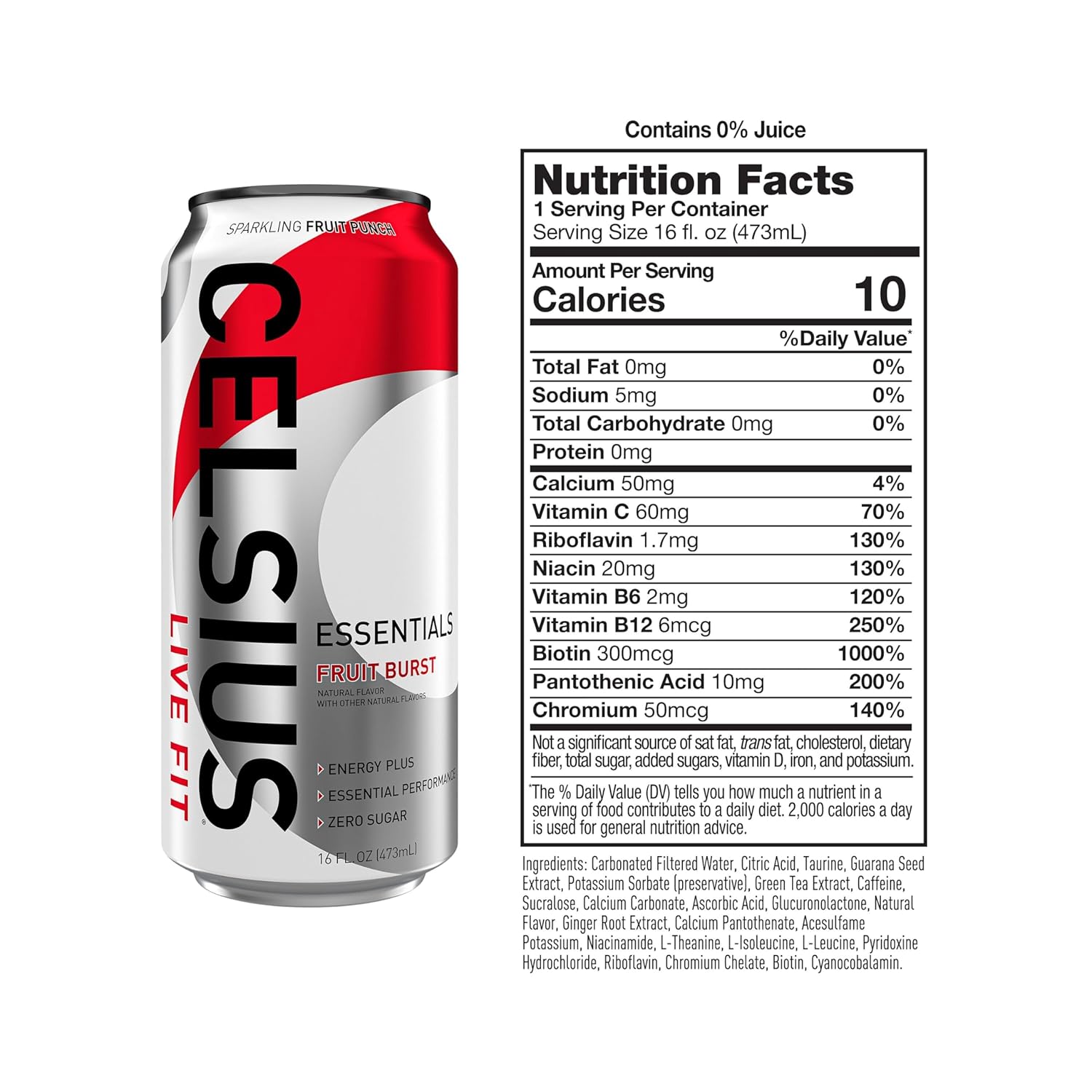 Celsius Essentials RTD 16 Fl Oz 1x12 Packs - Fruit Burst Best Price in Abu Dhabi