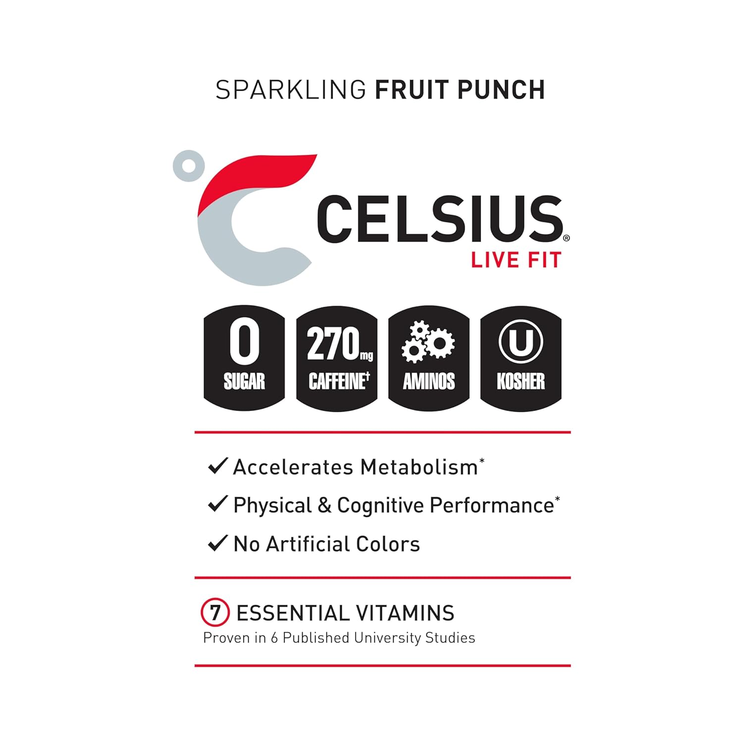 Celsius Essentials RTD 16 Fl Oz 1x12 Packs - Fruit Burst Best Price in Al Ain