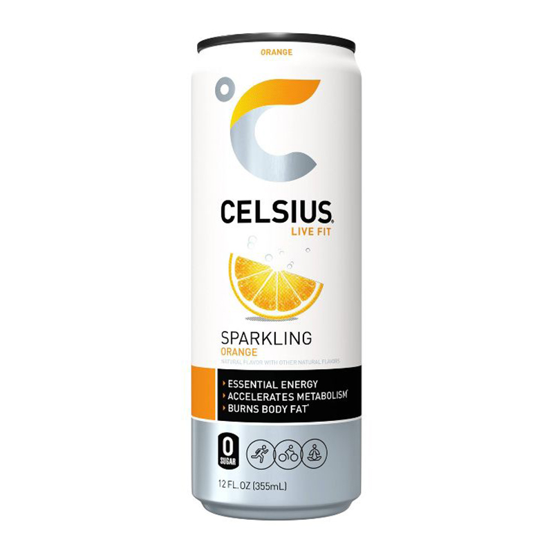 Celsius Live Fit Sparkling Drink 355ml Pack of 12 - Sparkling Orange