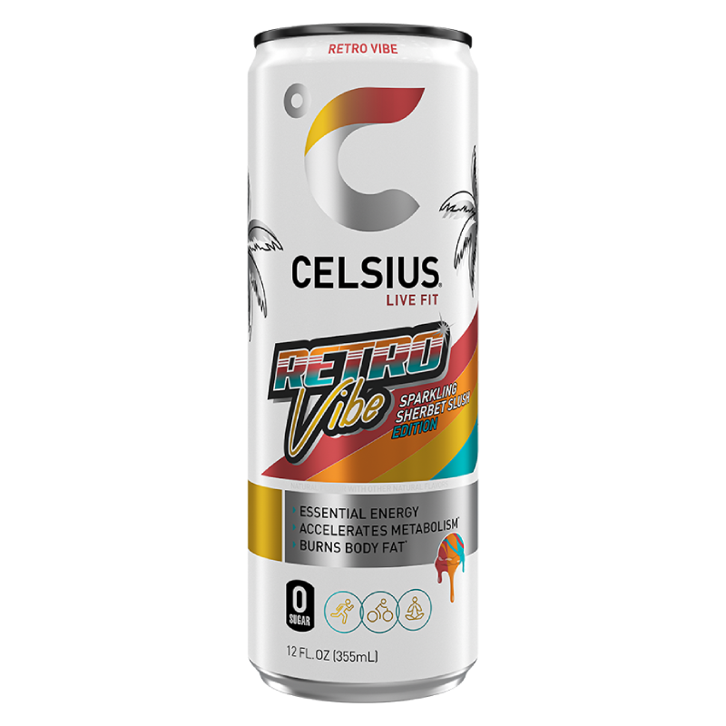 Celsius Live Fit Sparkling Water 355ml 12 Pcs in Box - Retro Vibe