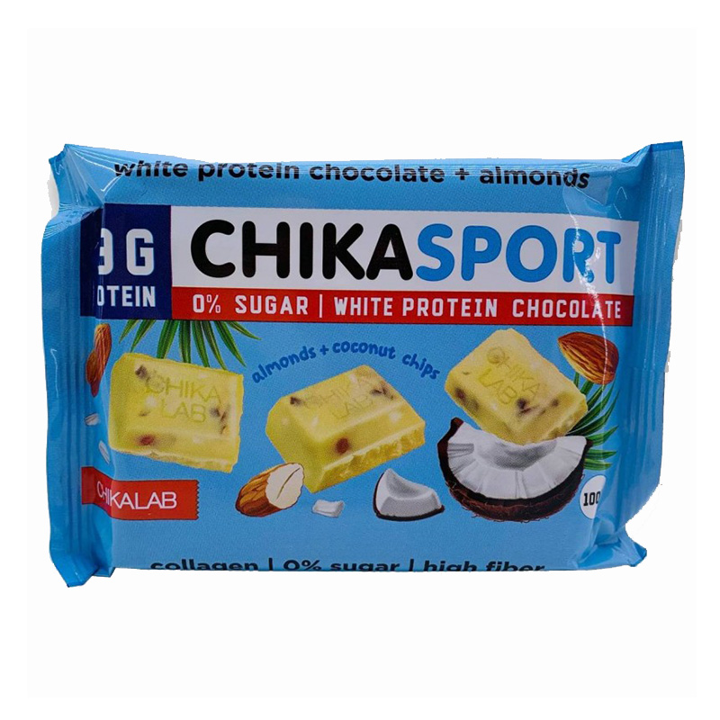 Chika Sport Protein White Chocolate with Almonds 1x4