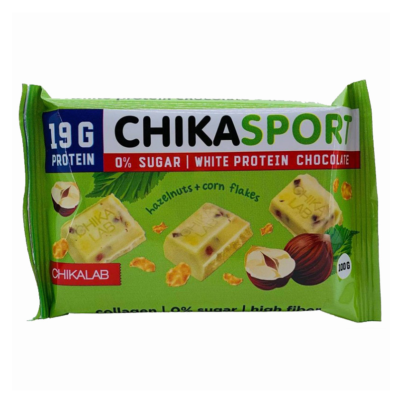Chika Sport Protein White Chocolate with Hazelnut 1x4