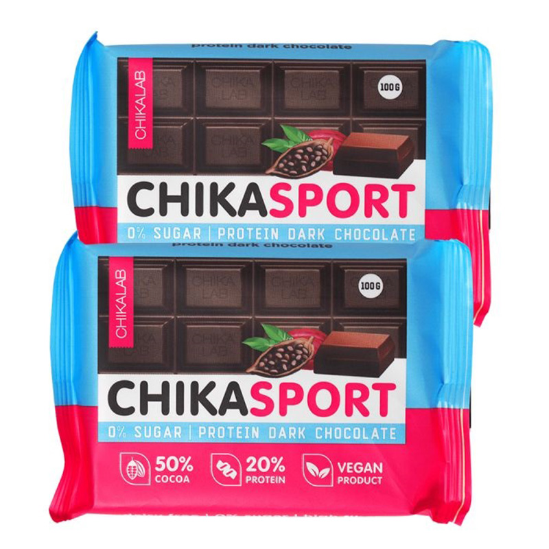 ChikaLab Chika Sport Protein Bar - Dark Chocolate 1x4 Box Best Price in UAE