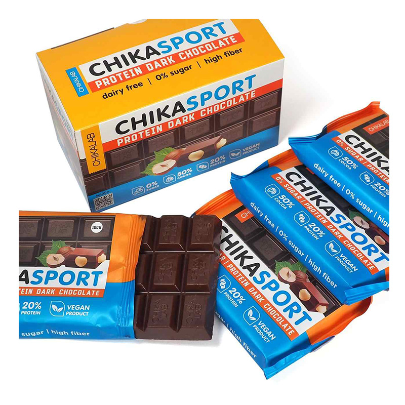 ChikaLab Chika Sport Protein Bar - Dark Chocolate Hazelnut 1x4 Box Best Price in Dubai