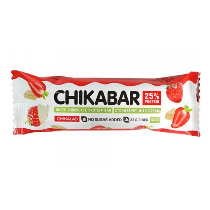 Chikalab Chikabar Protein Bar with Filling 60g 20 in a Box Strawberry Best Price in UAE
