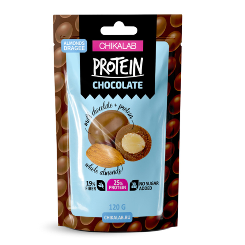 ChikaLab Protein Chocolate 120 G - Almond in Milk Chocolate