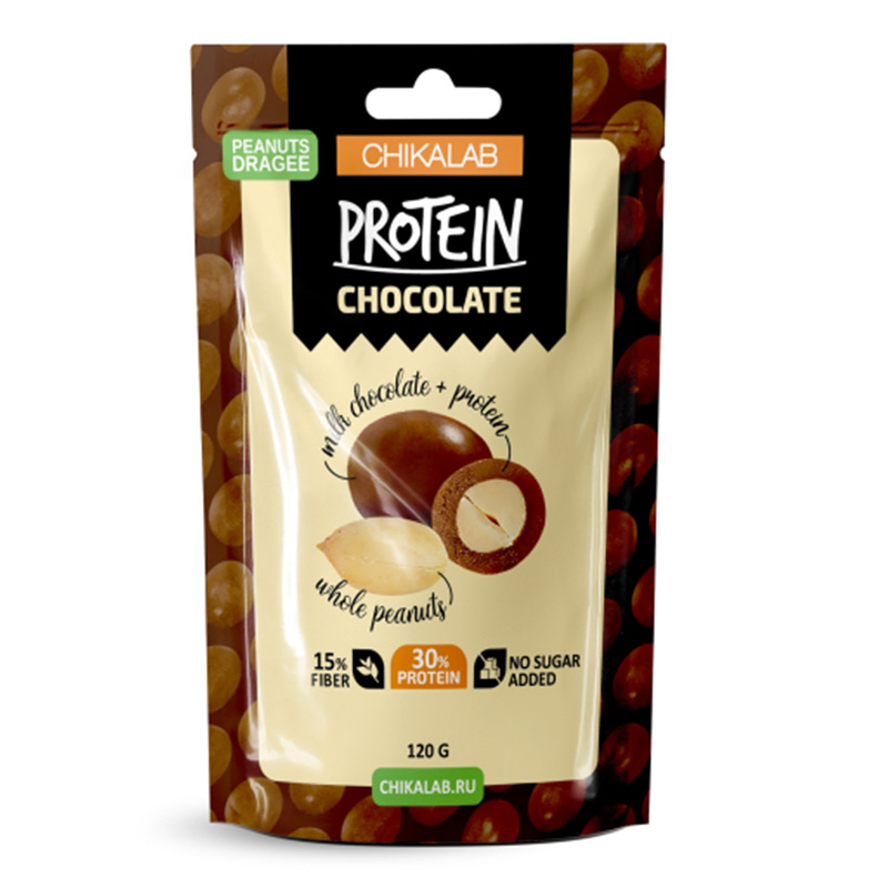 ChikaLab Protein Chocolate 120 G - Peanut in Milk Chocolate