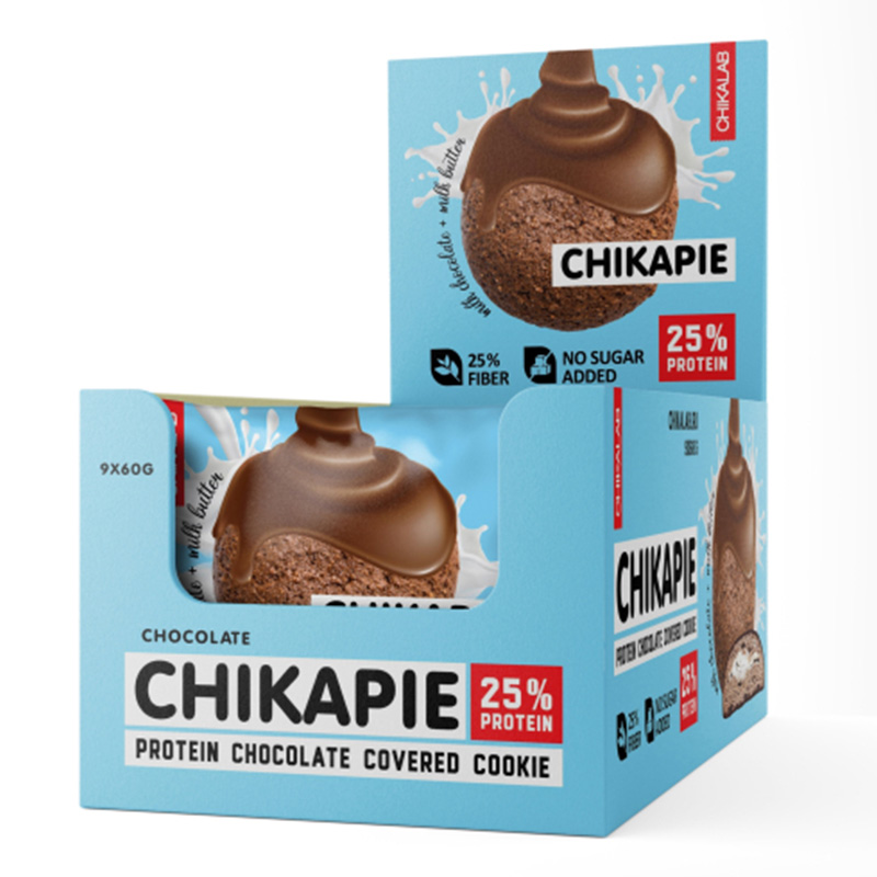 ChikaLab Protein Cookies 60 G 9 Pcs in Box - Chocolate Filling