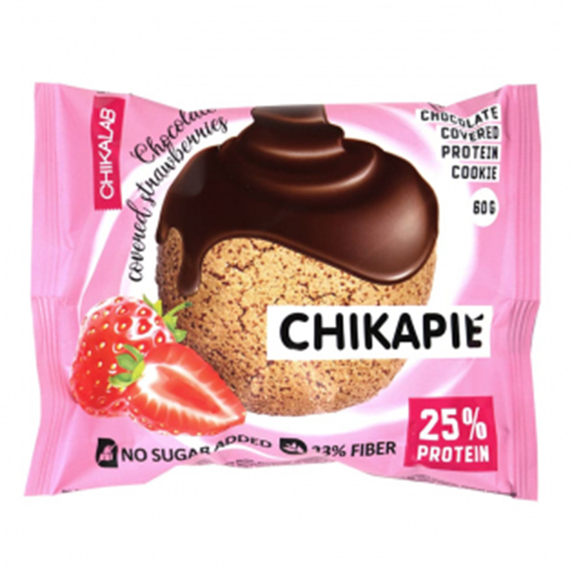 ChikaLab Protein Cookies 60 G 9 Pcs in Box - Strawberry in Chocolate Best Price in Dubai