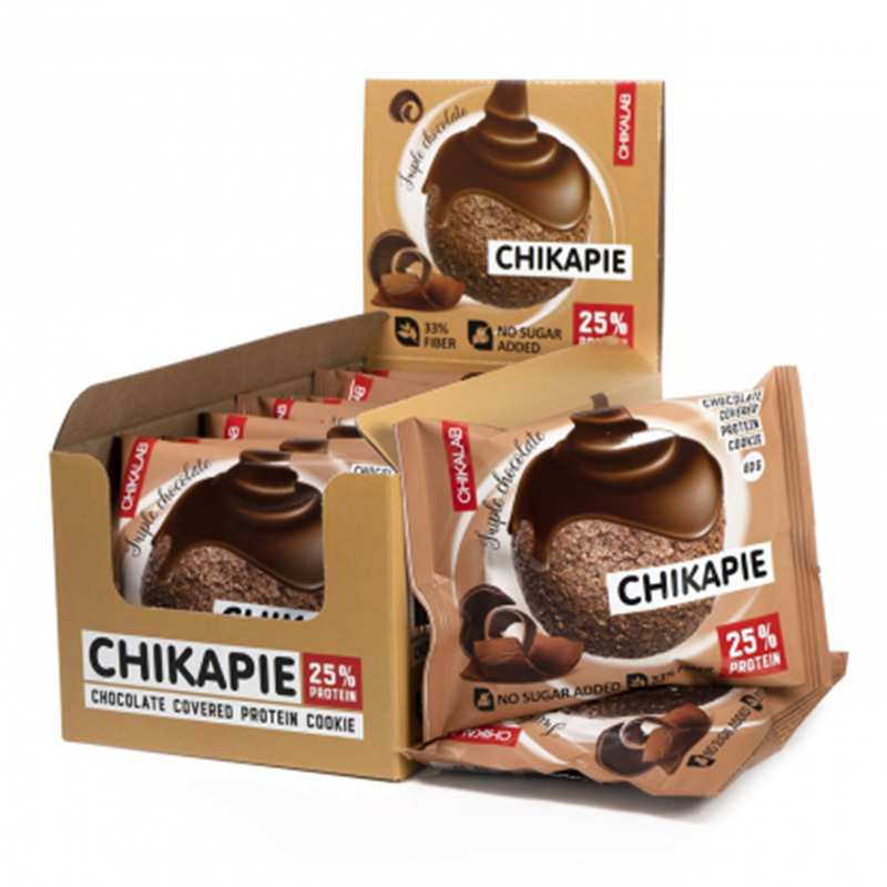 ChikaLab Protein Cookies 60 G 9 Pcs in Box - Triple Chocolate Filling