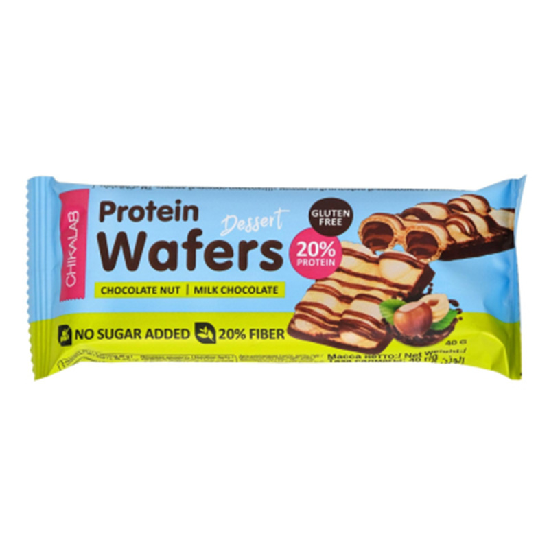 ChikaLab Protein Glazed Wafer Bar 40 G 12 Pcs - Chocolate Dessert Best Price in Abu Dhabi