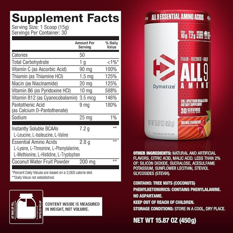 Dymatize All 9 Amino - 30 Serving - Orange Cranberry Best Price in UAE , Dubai, Abu Dhabi, Sharjah