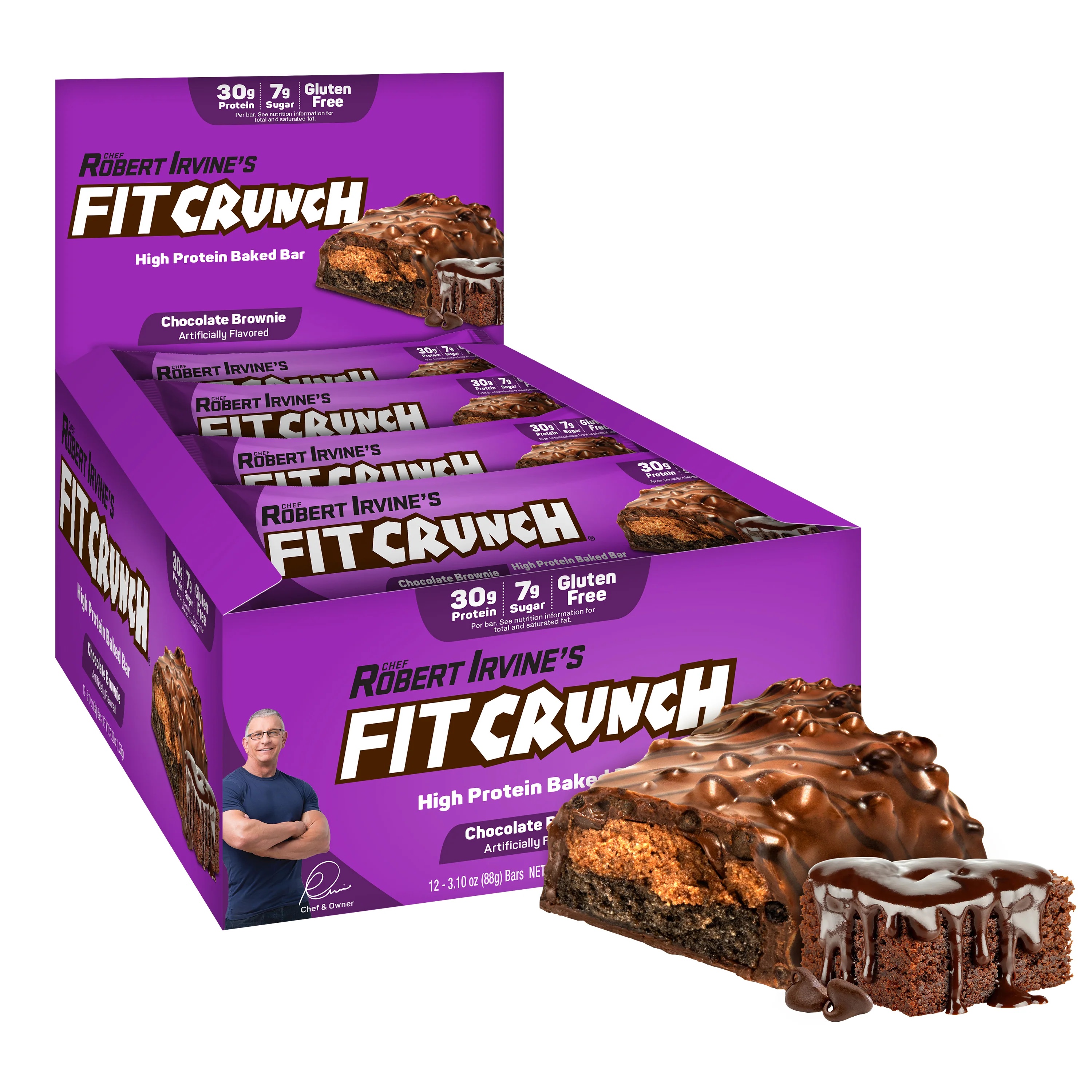 Fit Crunch High Protein Baked Bar 12 Pcs in Box - Chocolate Browine