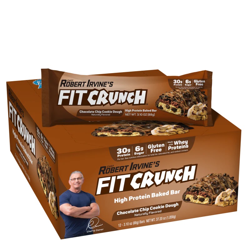 Fit Crunch High Protein Baked Bar 12 Pcs in Box - Chocolate Chip Cookie Dough