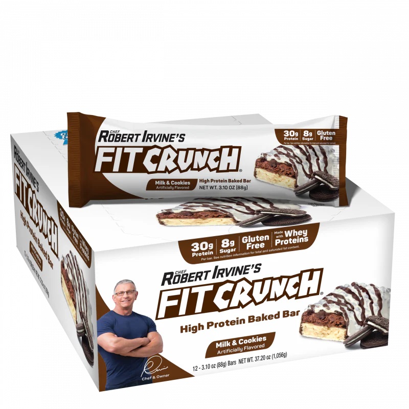 Fit Crunch High Protein Baked Bar 12 Pcs in Box - Milk & Cookies Best Price in UAE