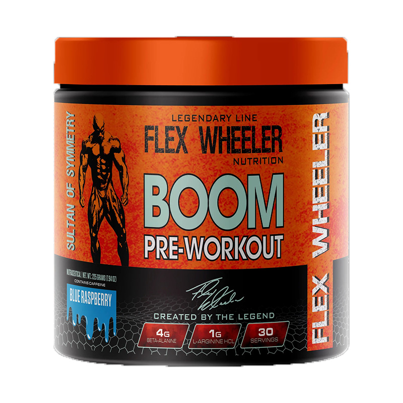 Flex Wheeler Boom Pre Workout 30 Servings - Blue Raspberry