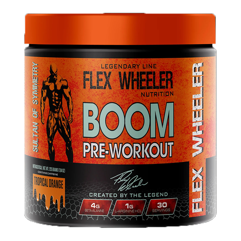 Flex Wheeler Boom Pre Workout 30 Servings - Tropical Orange